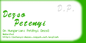 dezso petenyi business card